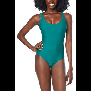 Bethenny Corset 1-piece Tank Swimsuit Emerald - Regular